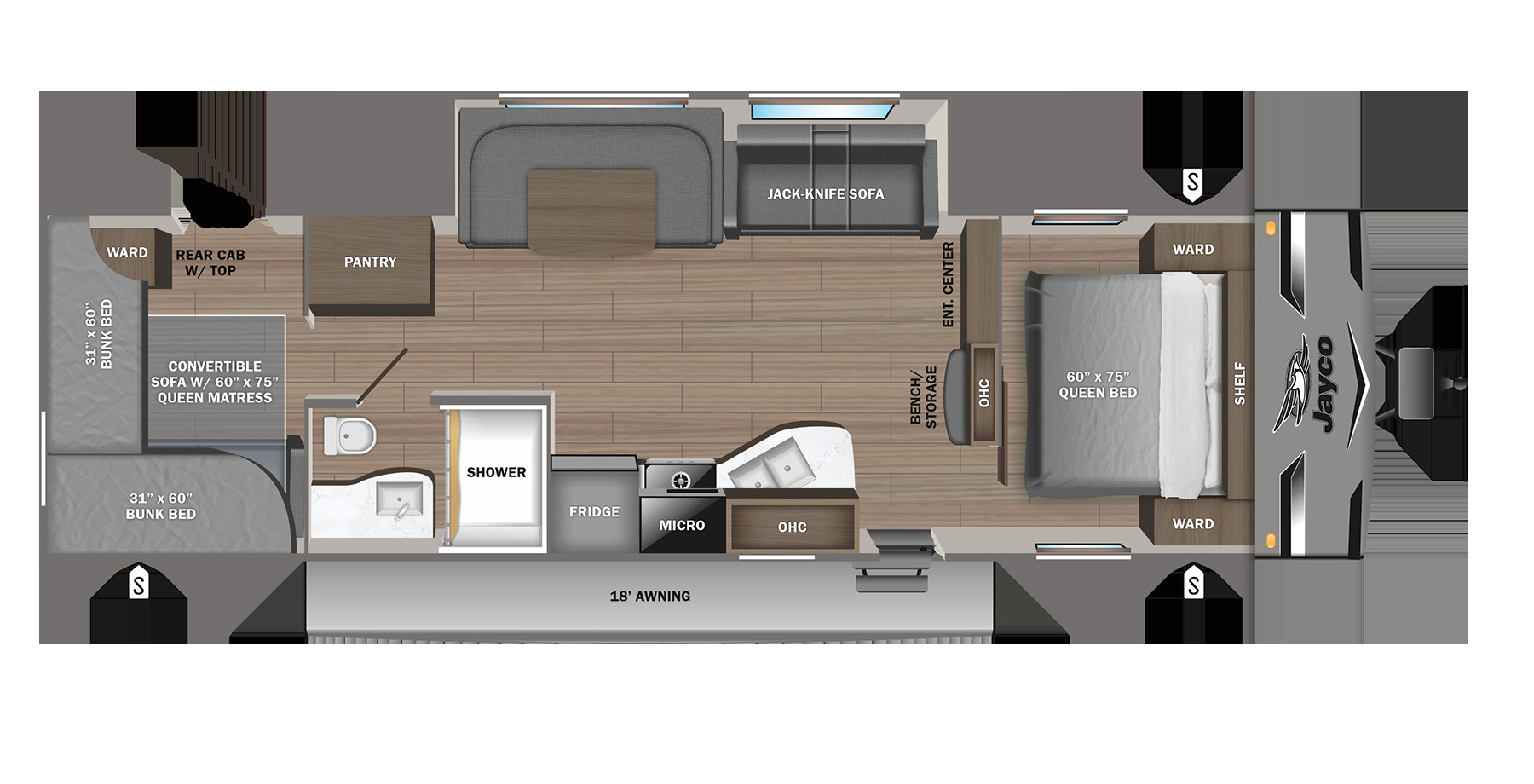 2024 JAYCO JAY FLIGHT 294QBS, , floor-plans-day image number 0